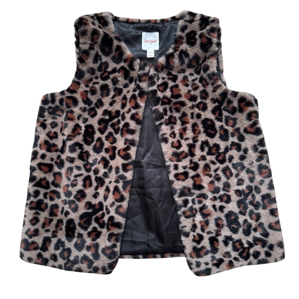 Cat & Jack Leopard Print Faux Fur Kid’s Vest XL